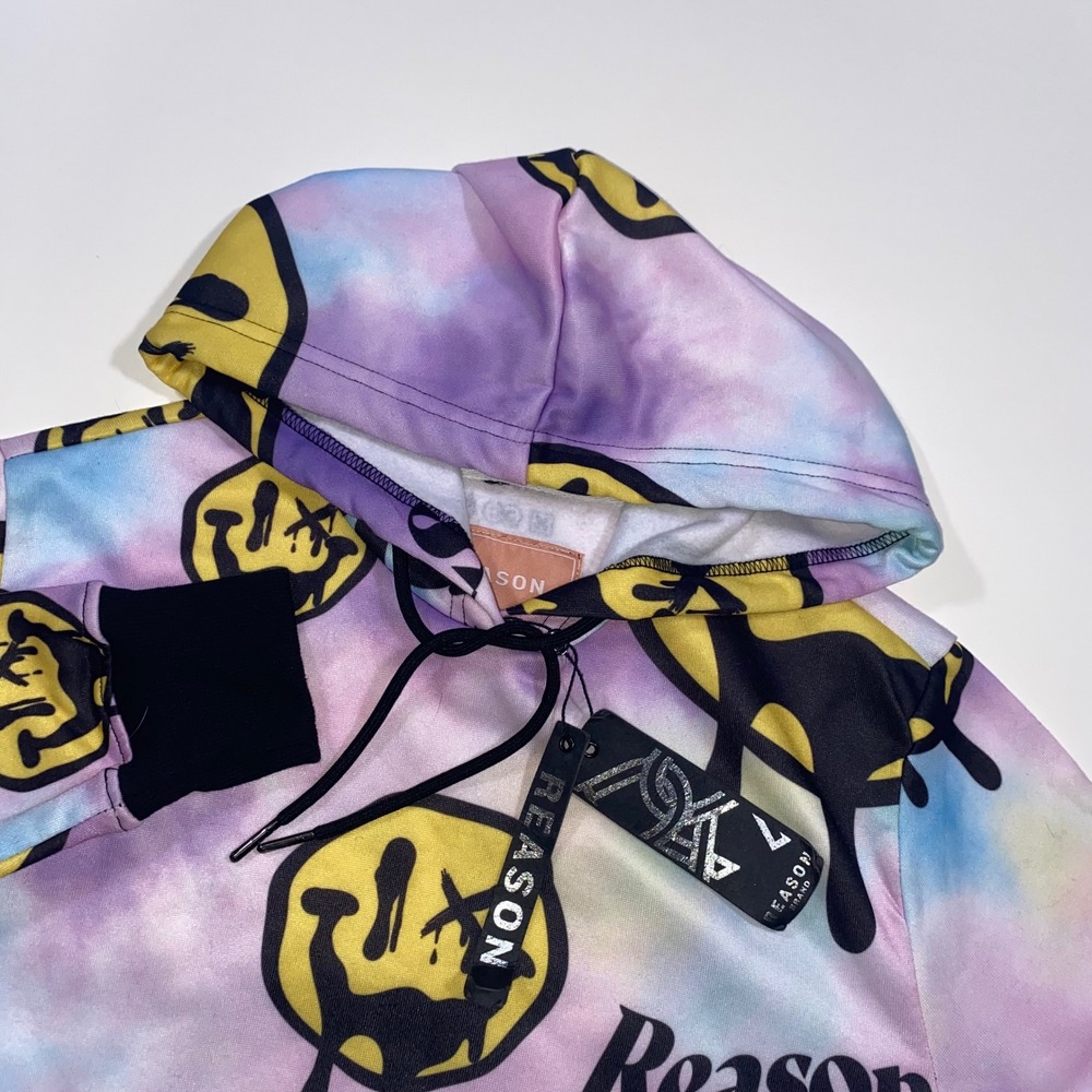 Reason Drip Smiley Face Tie Dye Hoodie Men's Size M‎